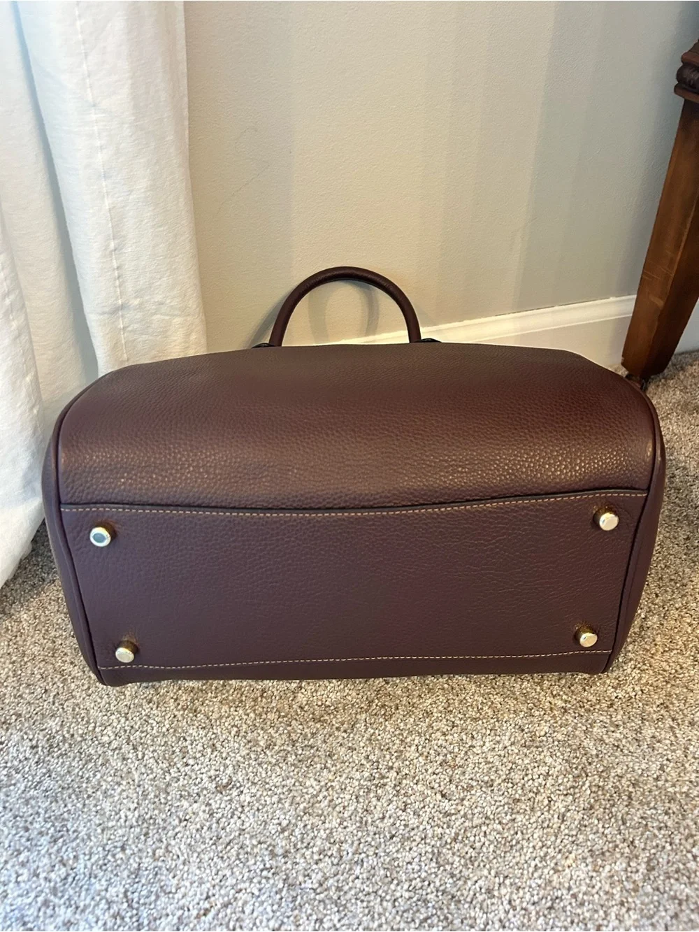 Coach Brown Pebbled Leather Satchel with Gold Hardware